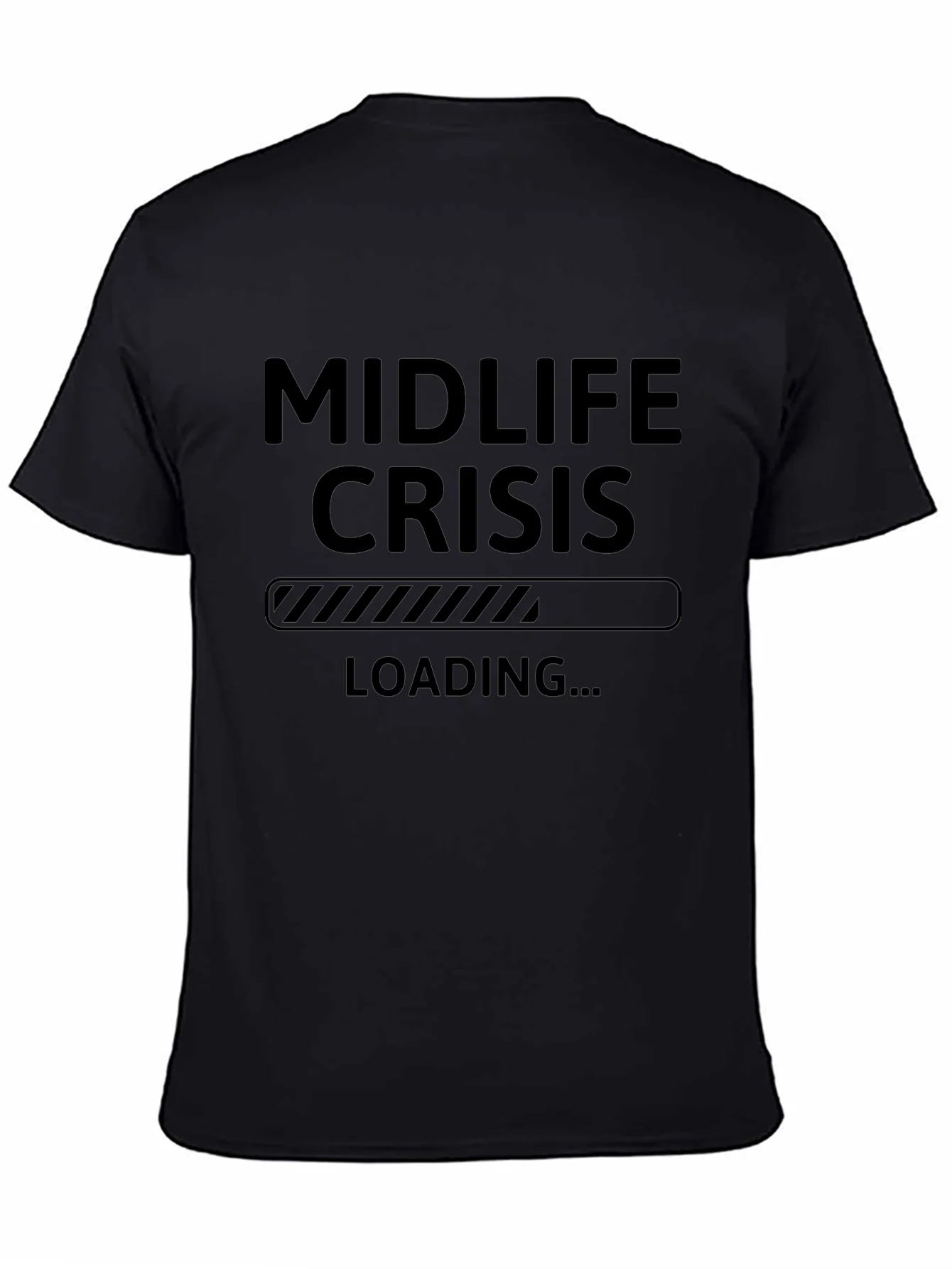 Midlife Crisis Loading Mens Black T-Shirt