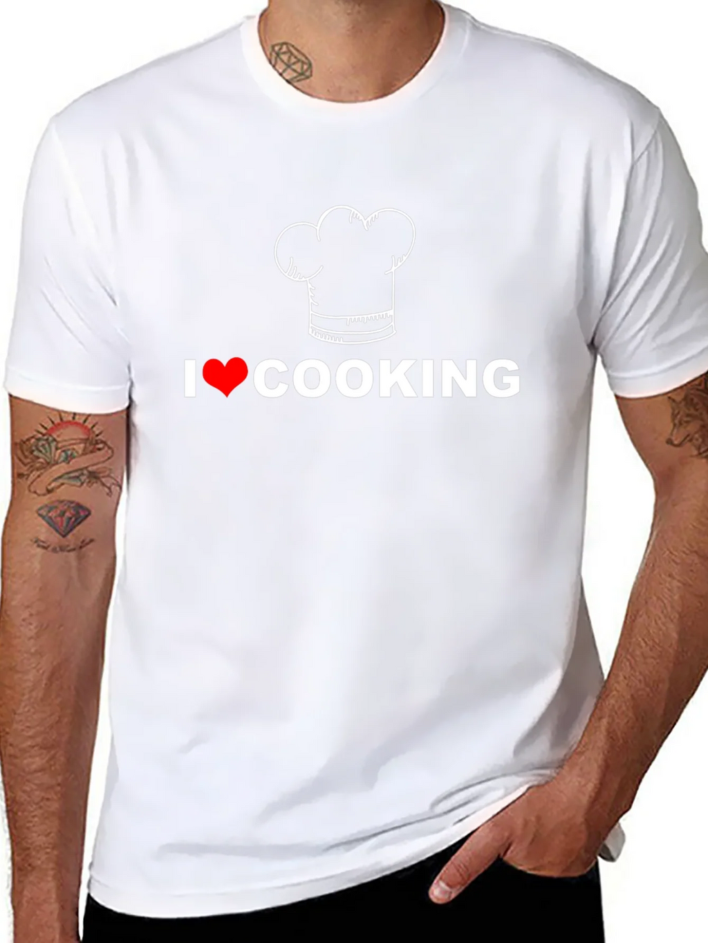 I Love Cooking T-Shirt Chef Hat Graphic Tee