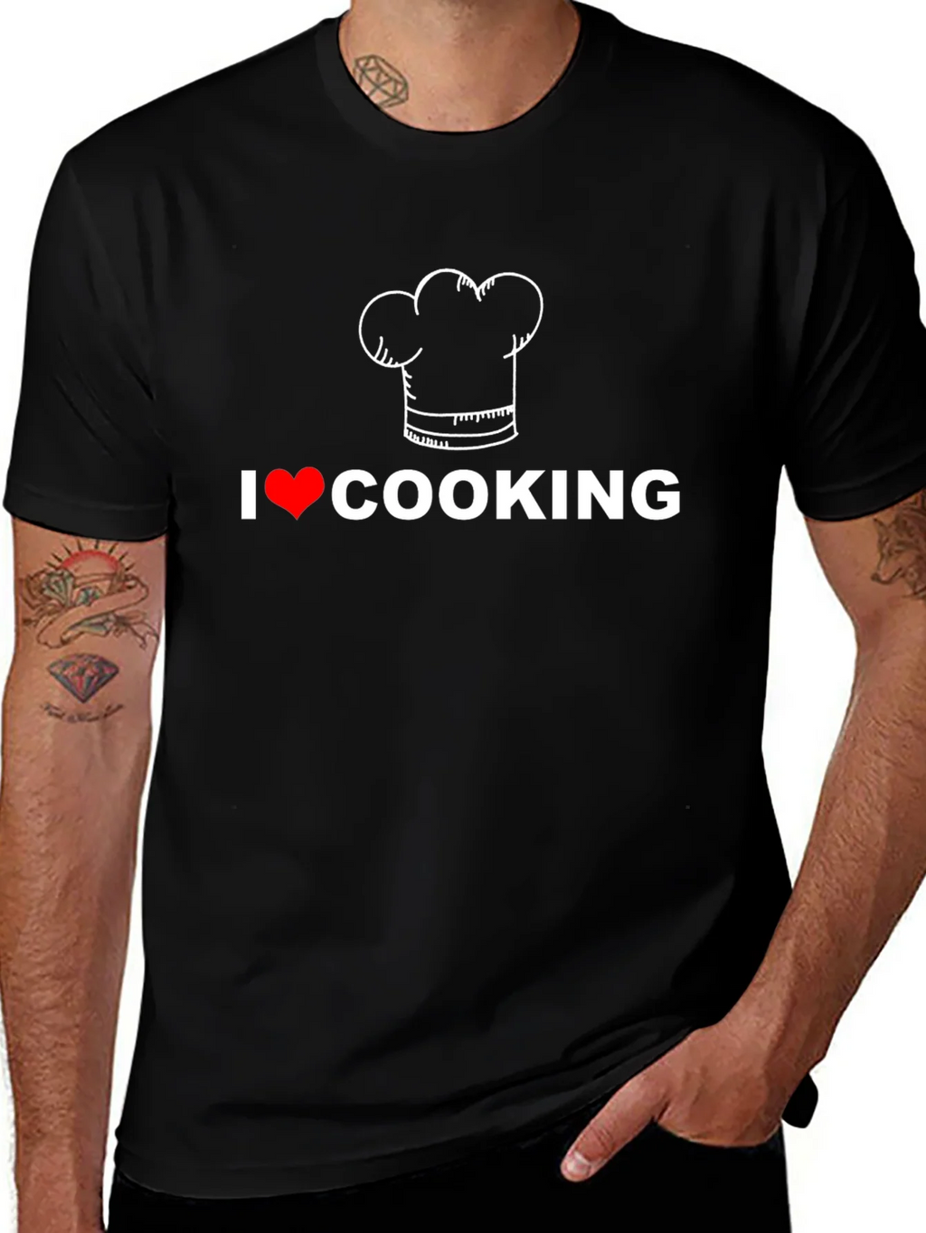 I Love Cooking T-Shirt Chef Hat Graphic Tee