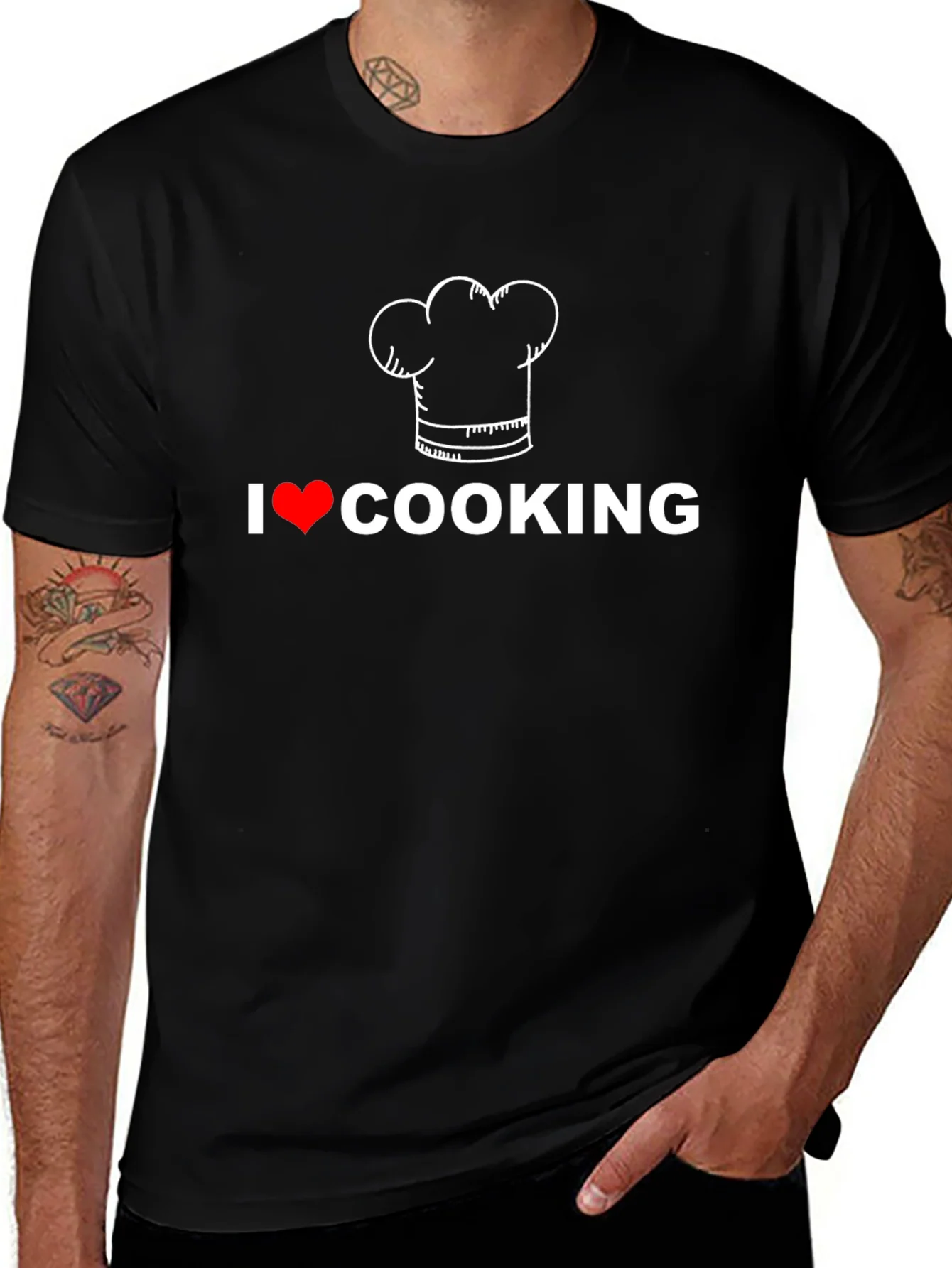 I Love Cooking T-Shirt Chef Hat Graphic Tee