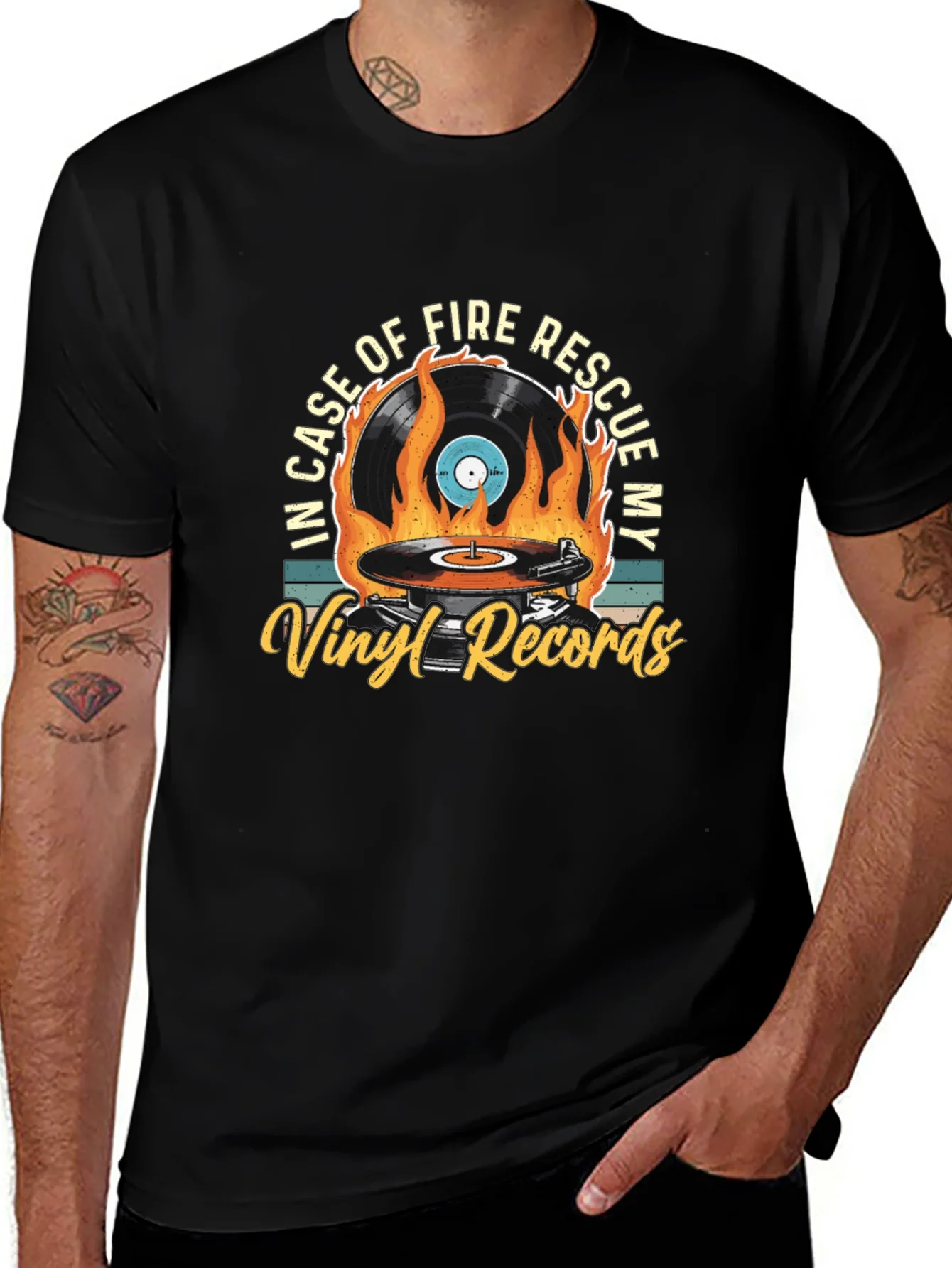 Vinyl Records Rescue T-Shirt - Music Lover Tee