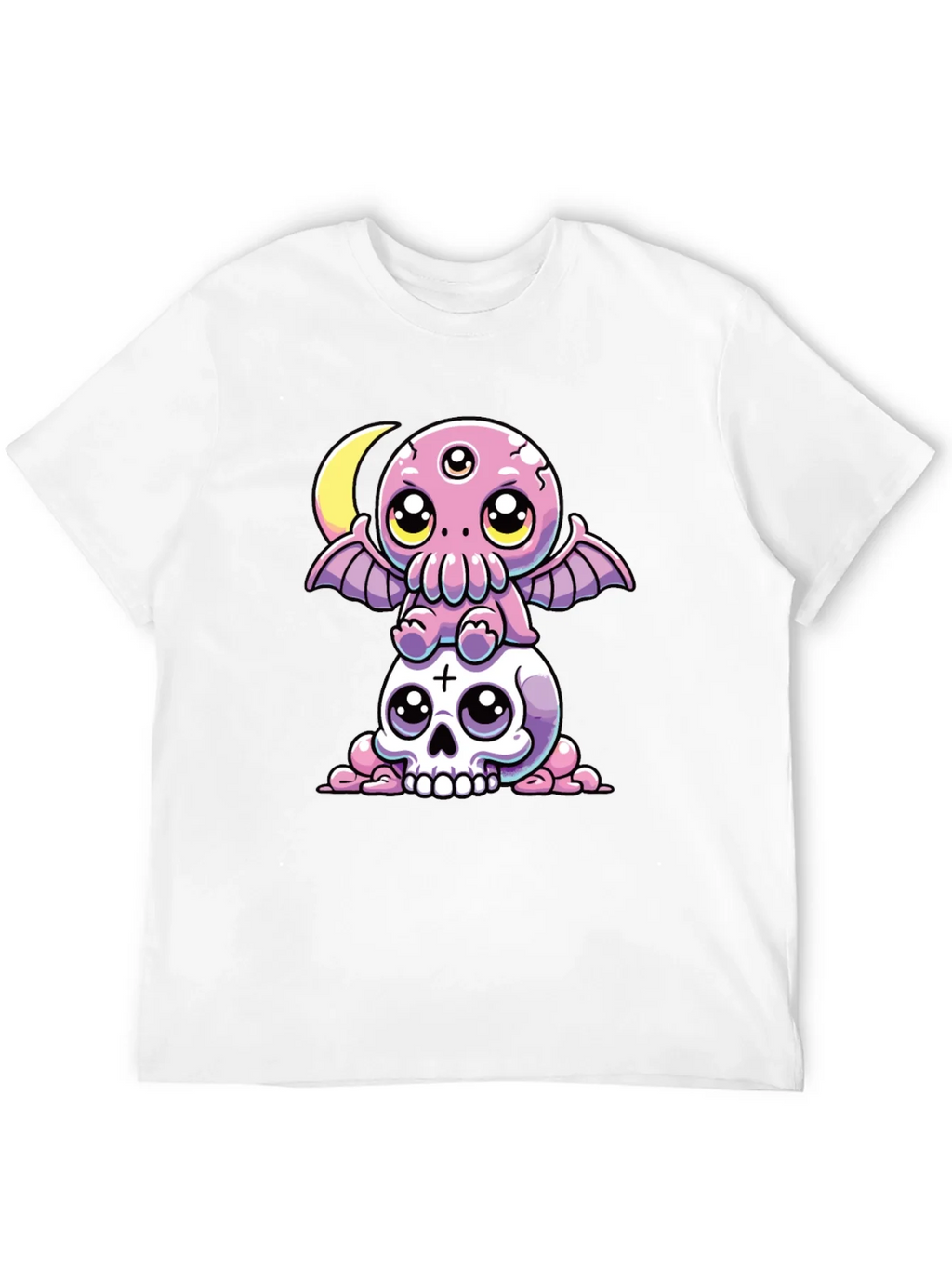 Cthulhu & Skull Graphic Tee - Black
