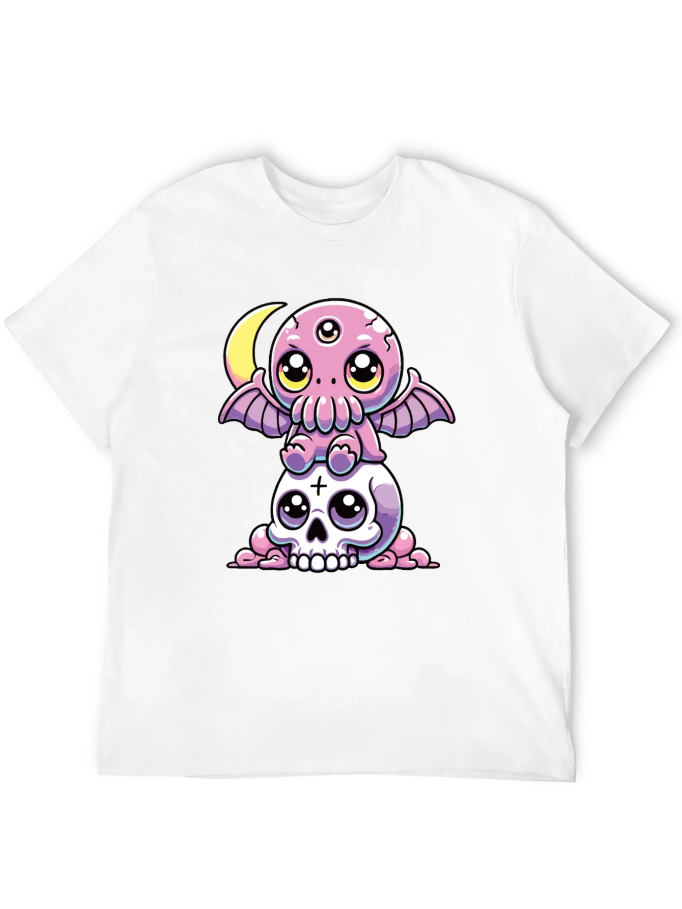 Cthulhu & Skull Graphic Tee - Black