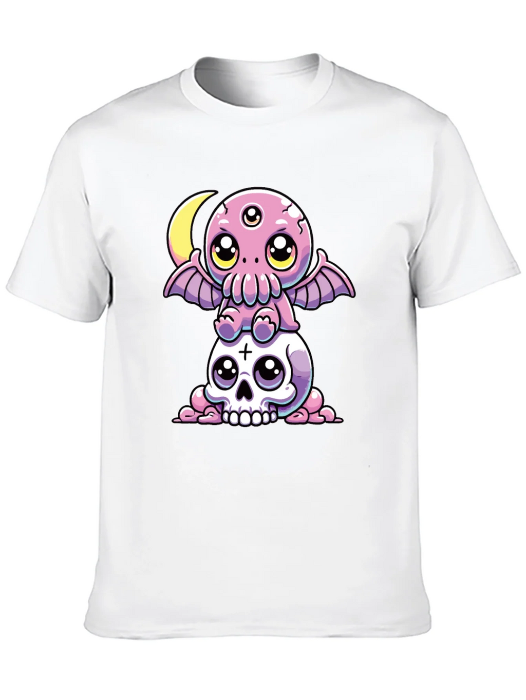 Cthulhu & Skull Graphic Tee - Black