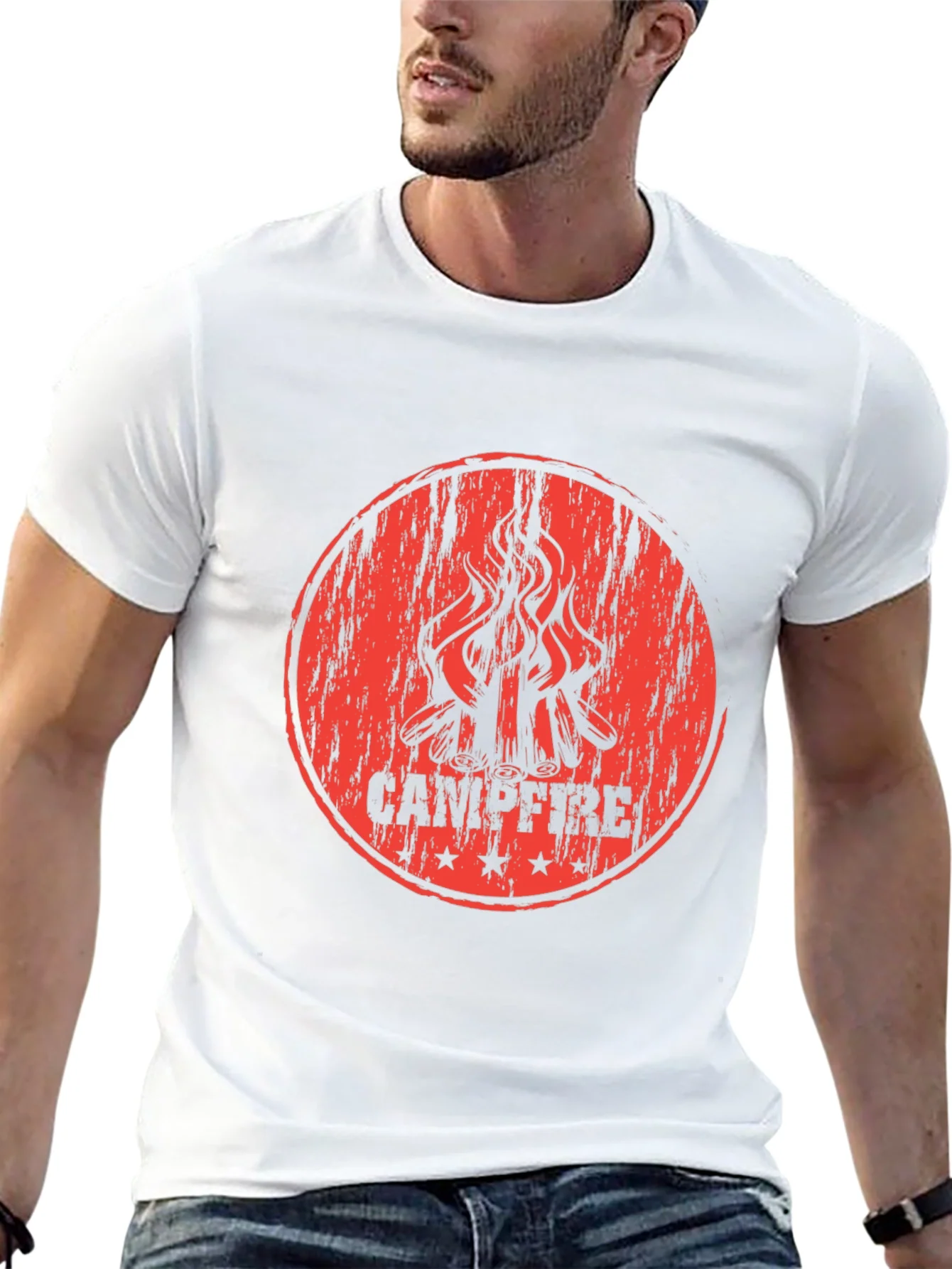 Campfire Graphic Print Black T-Shirt