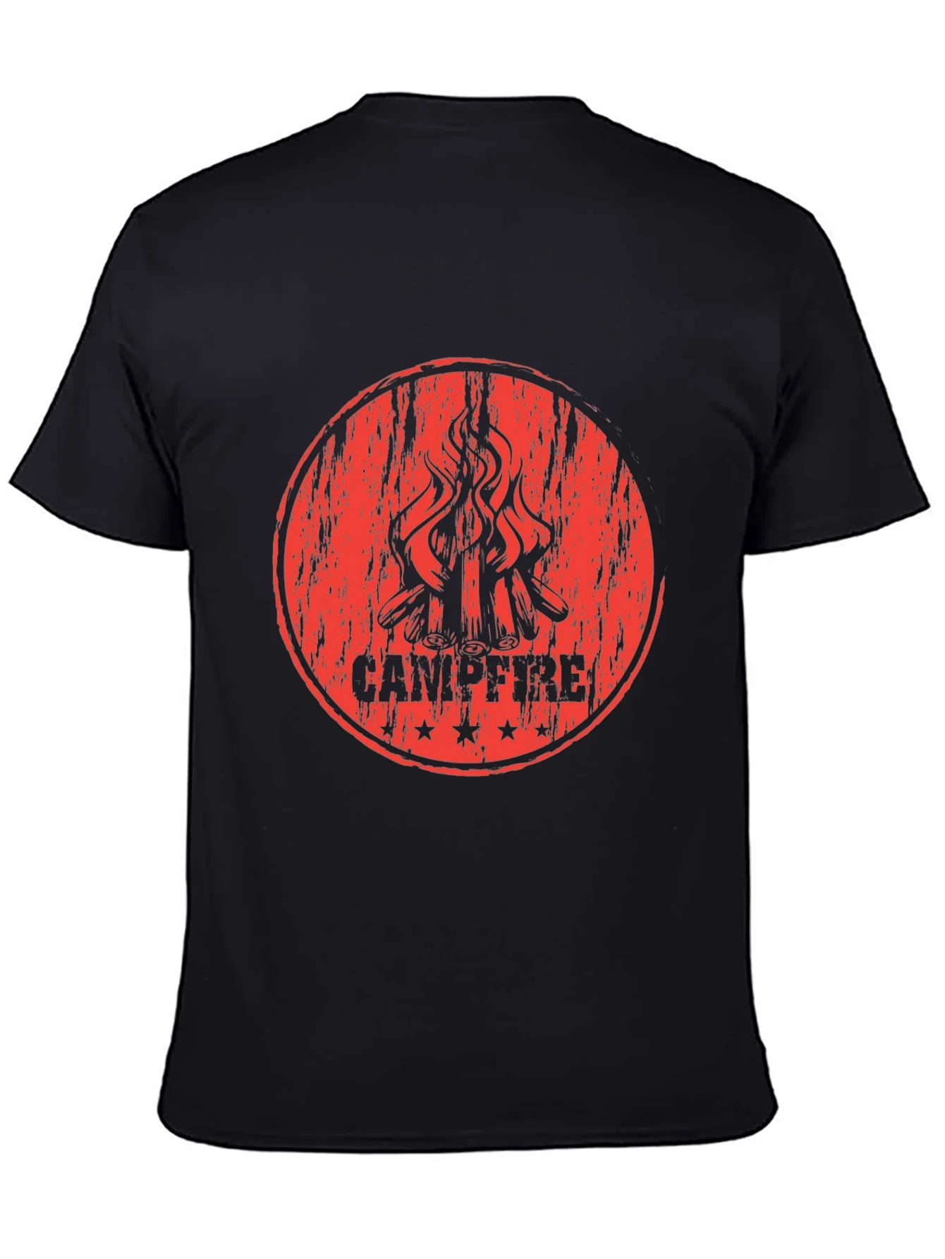 Campfire Graphic Print Black T-Shirt