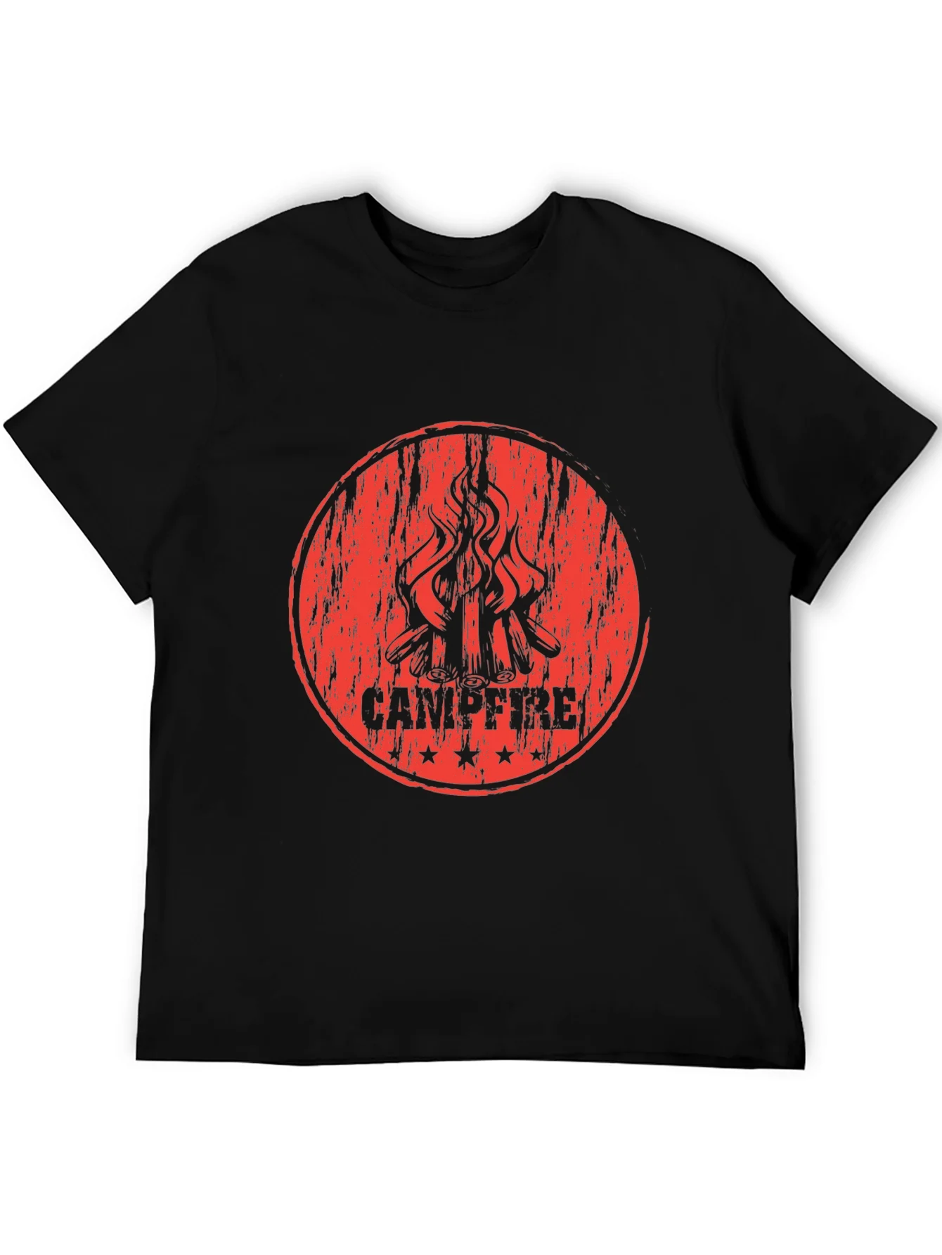 Campfire Graphic Print Black T-Shirt