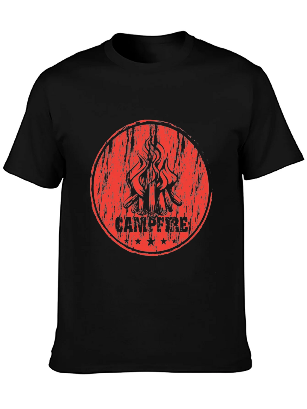 Campfire Graphic Print Black T-Shirt