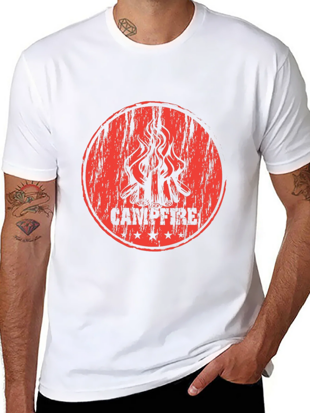 Campfire Graphic Print Black T-Shirt
