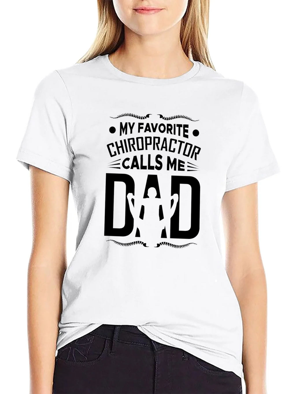 Chiropractor Dad Black T-Shirt
