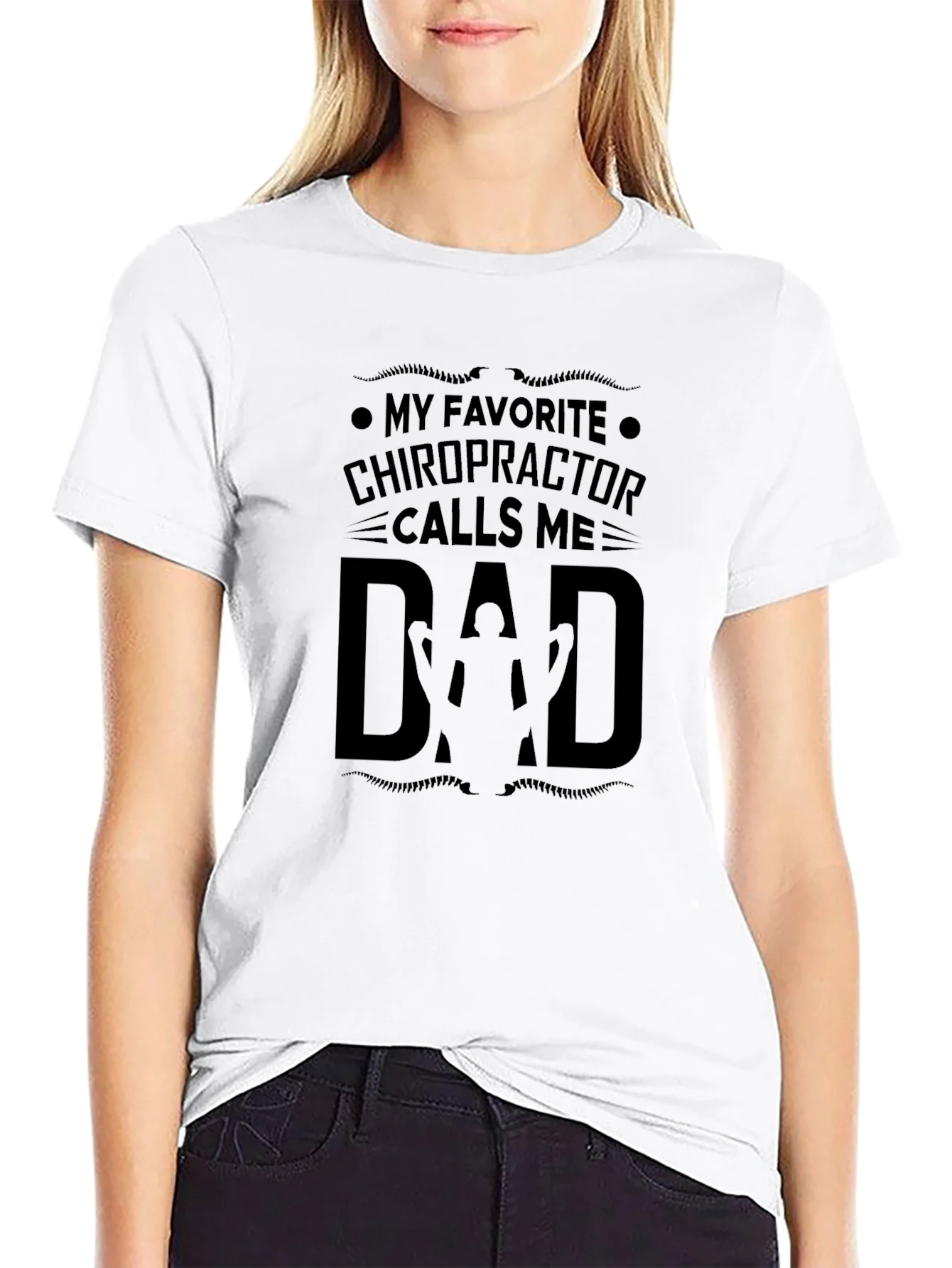 Chiropractor Dad Black T-Shirt