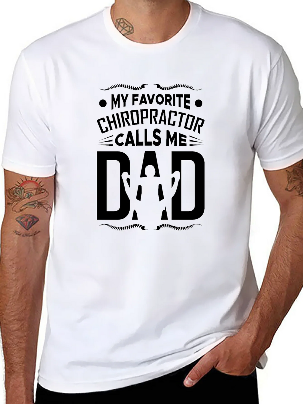 Chiropractor Dad Black T-Shirt