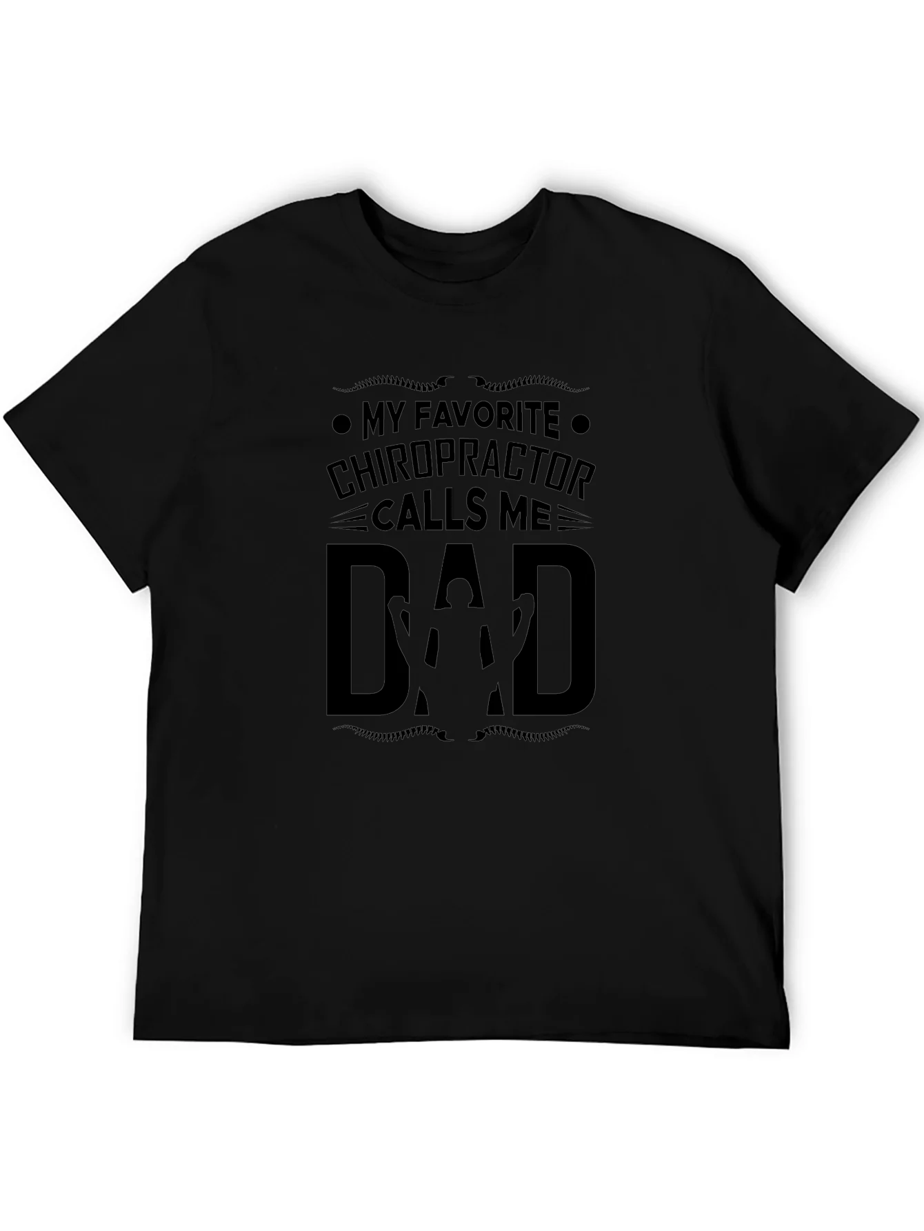 Chiropractor Dad Black T-Shirt