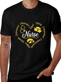 Nurse Heart Graphic Tee - Black