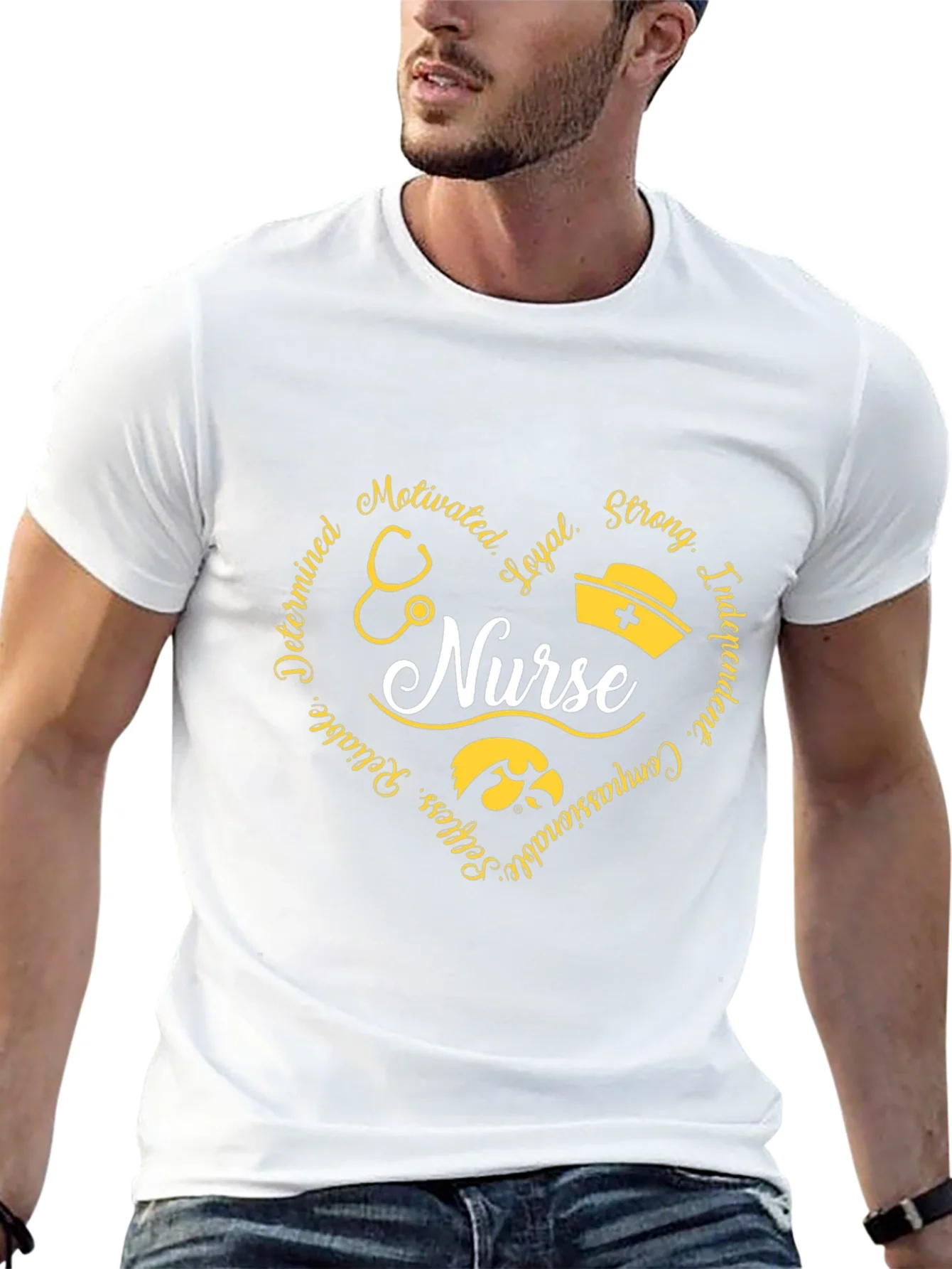 Nurse Heart Graphic Tee - Black