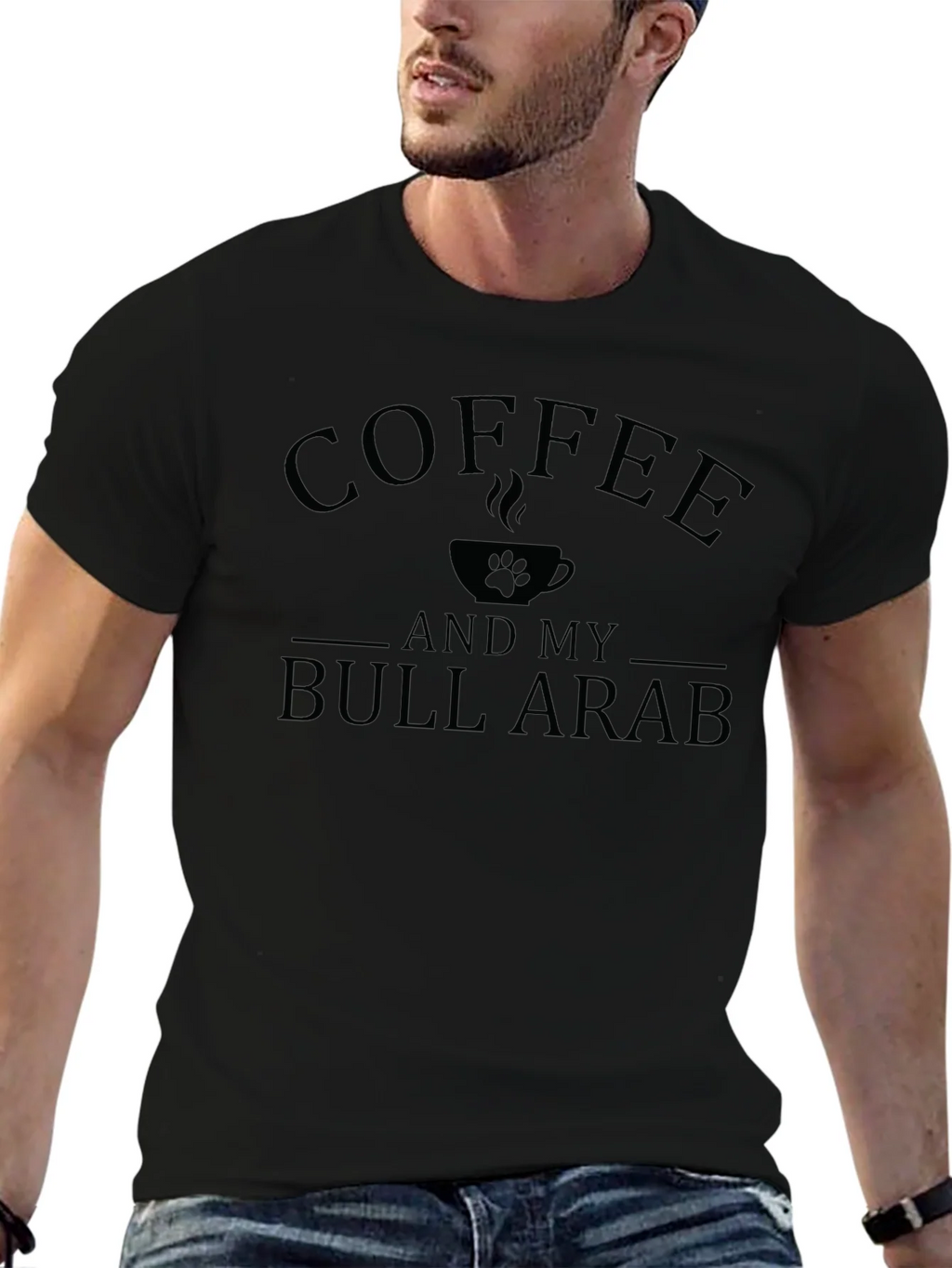 Coffee and Bull Arab Dog Lover Tee