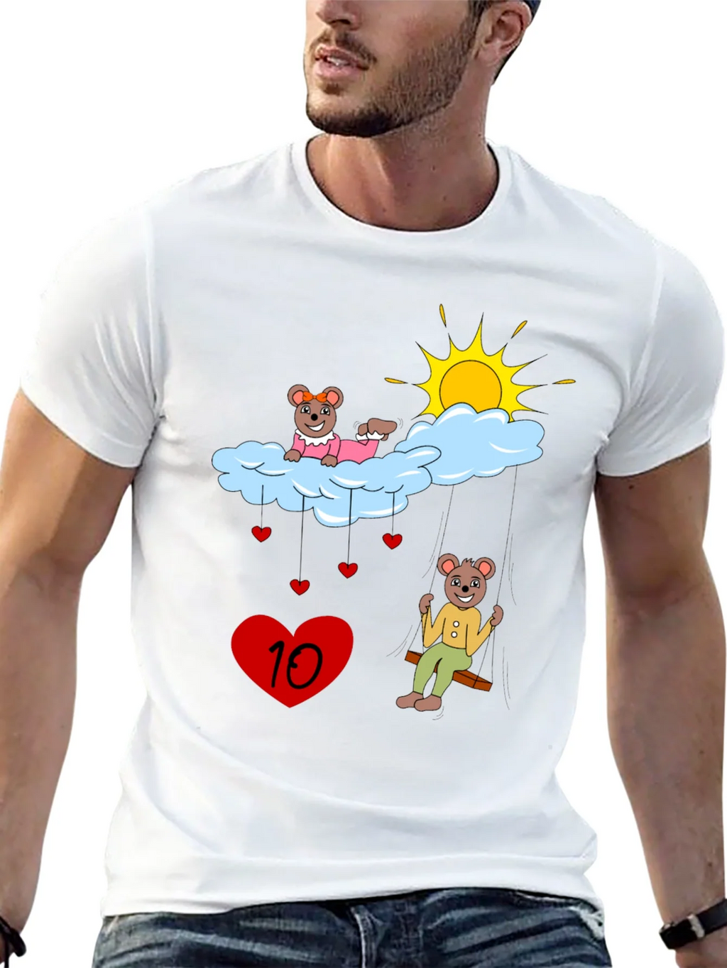 Cute Cartoon Bear Cloud T-Shirt