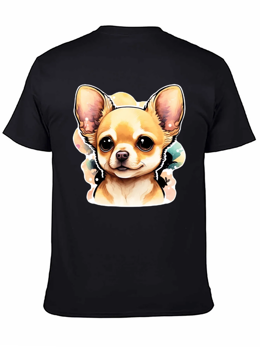 Cute Chihuahua Dog Graphic Black T-Shirt