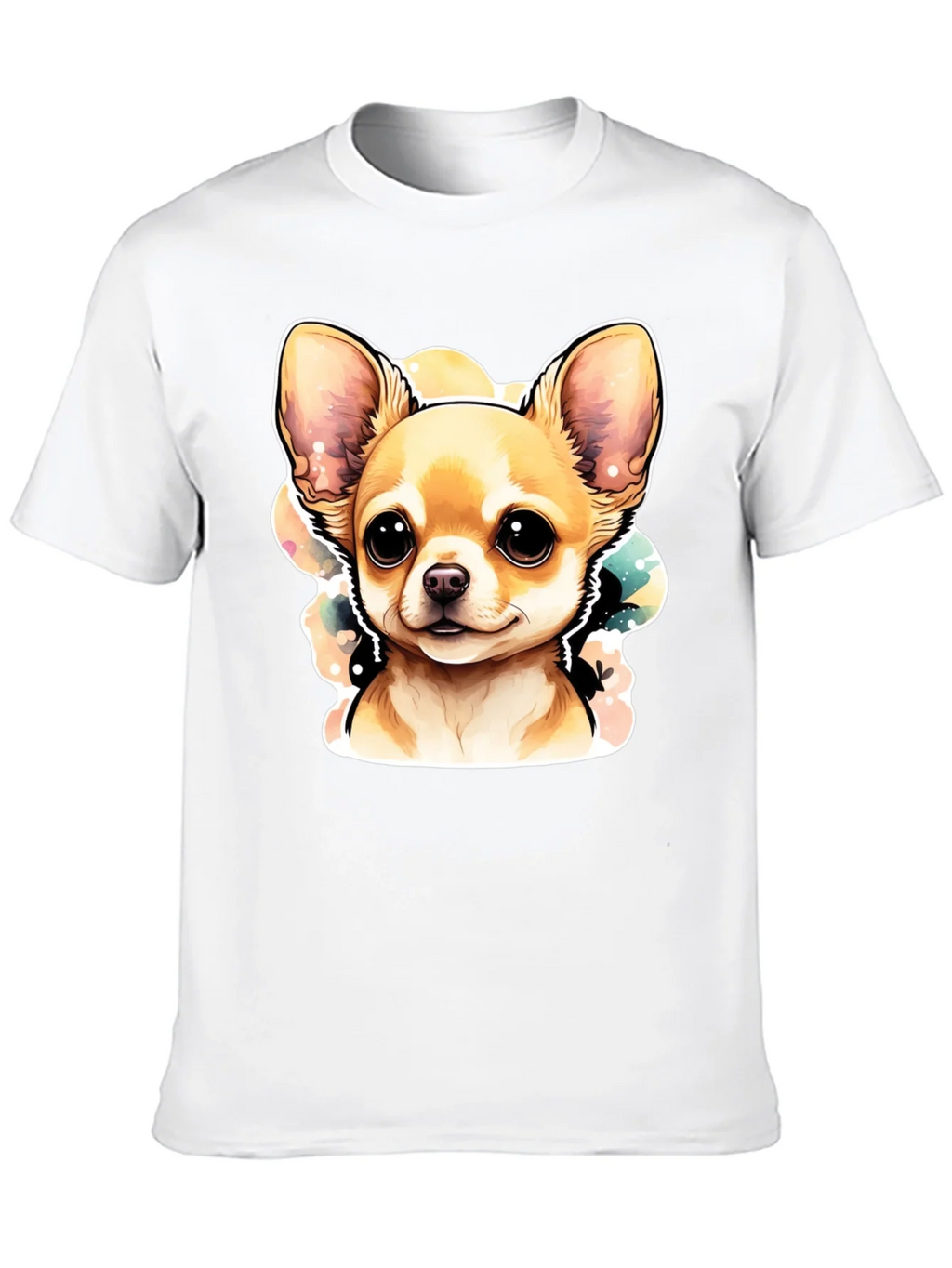 Cute Chihuahua Dog Graphic Black T-Shirt