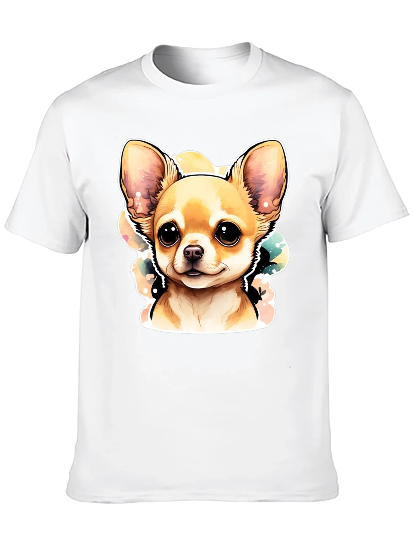 Cute Chihuahua Dog Graphic Black T-Shirt