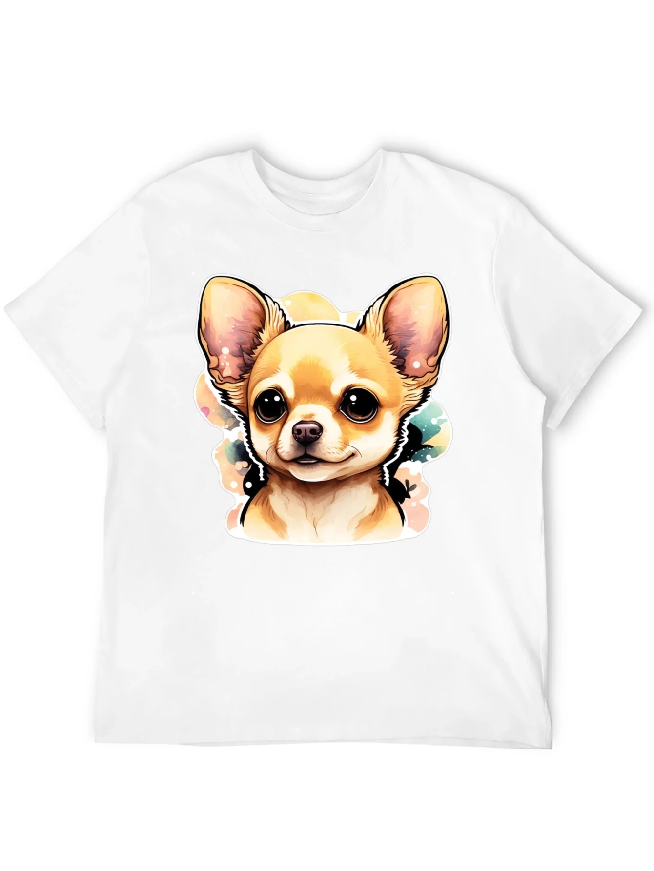 Cute Chihuahua Dog Graphic Black T-Shirt