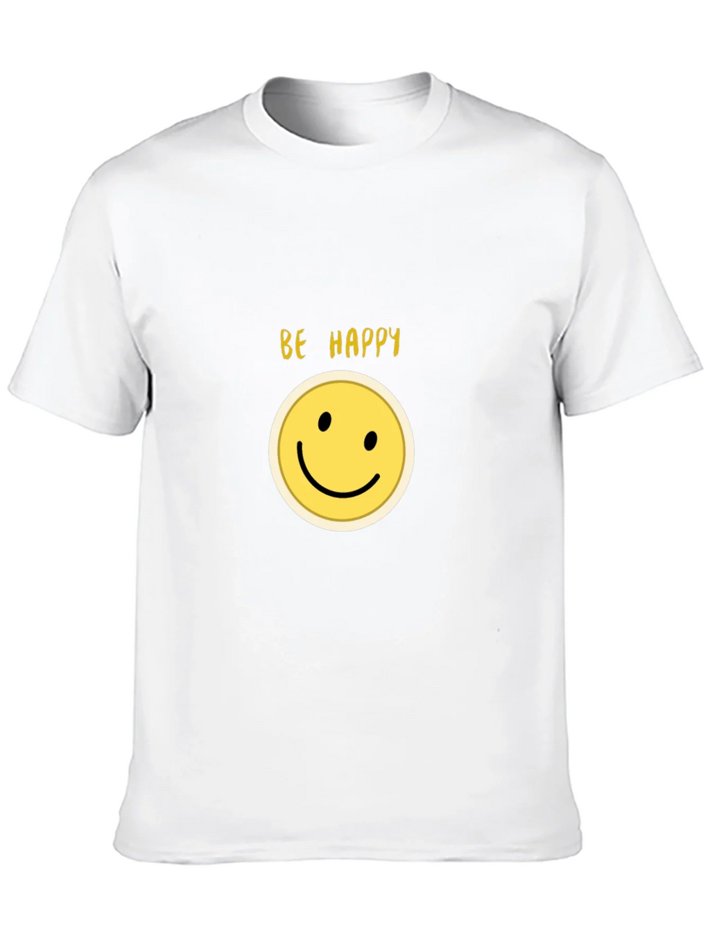 Be Happy Smiley Face Black T-Shirt