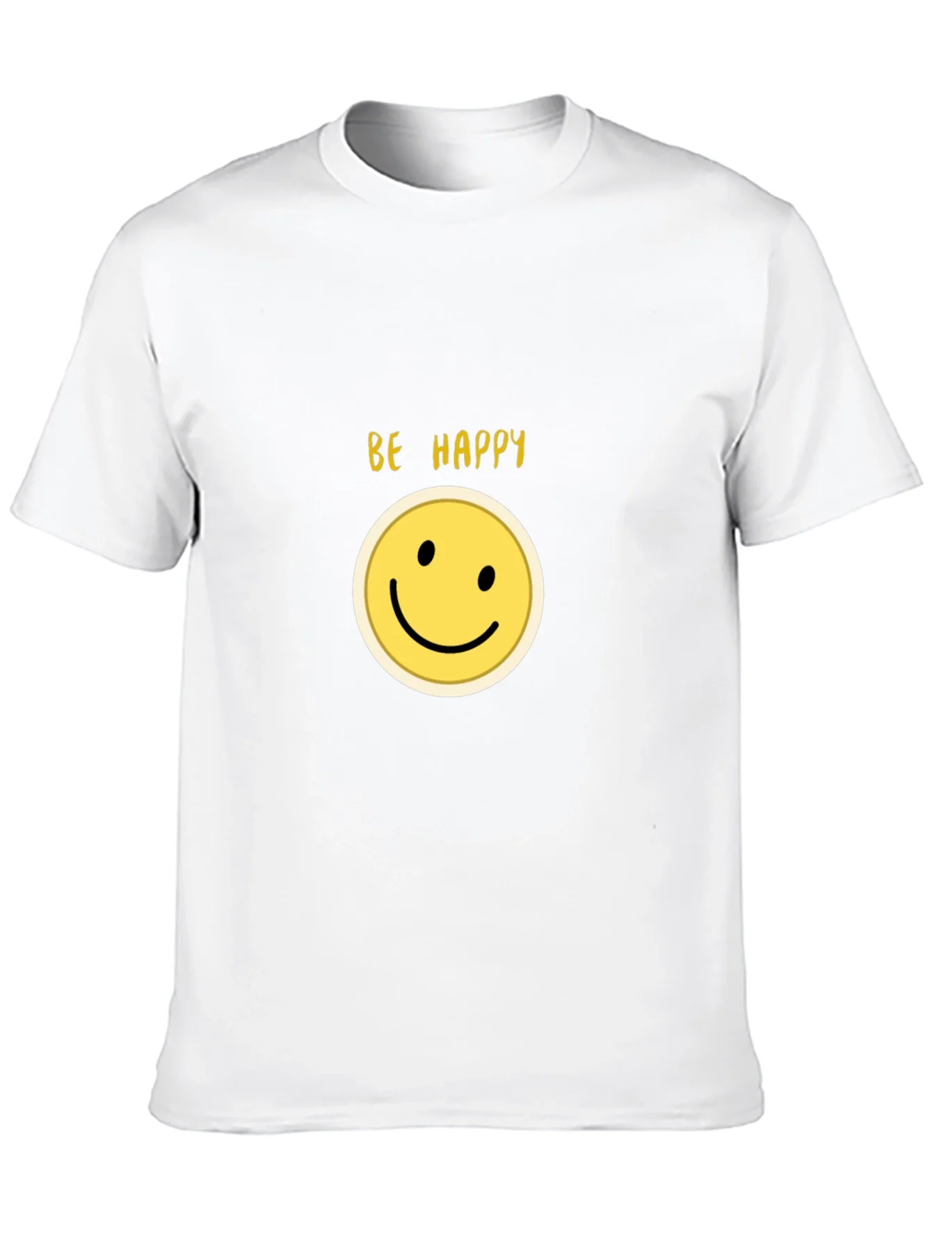 Be Happy Smiley Face Black T-Shirt
