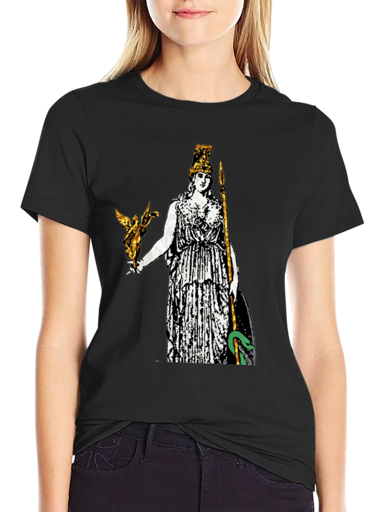 Athena Graphic Print Tee - Black