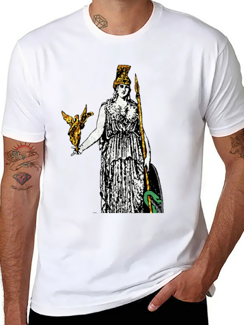 Athena Graphic Print Tee - Black