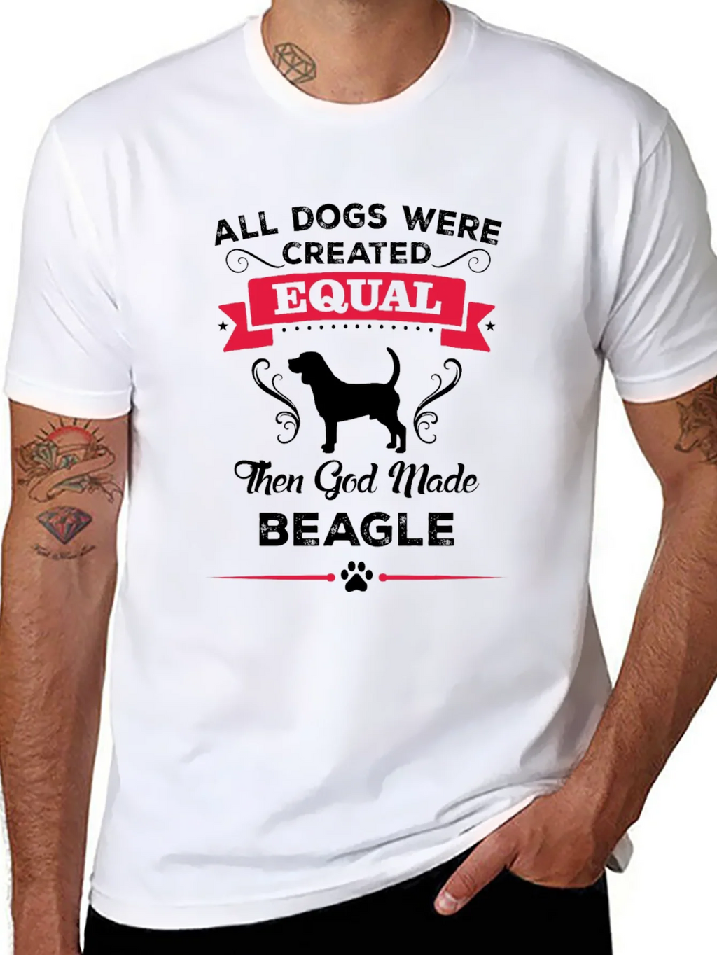 All Dogs Created Equal Then God Made Beagle T-Shirt