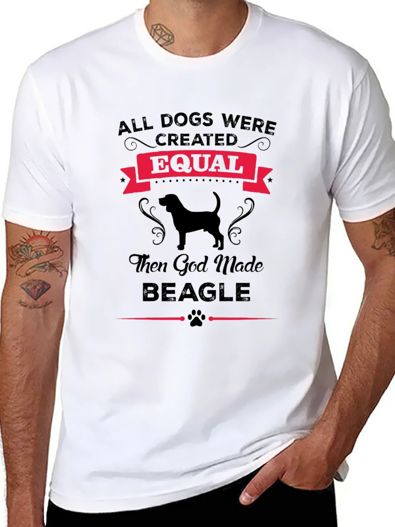 All Dogs Created Equal Then God Made Beagle T-Shirt
