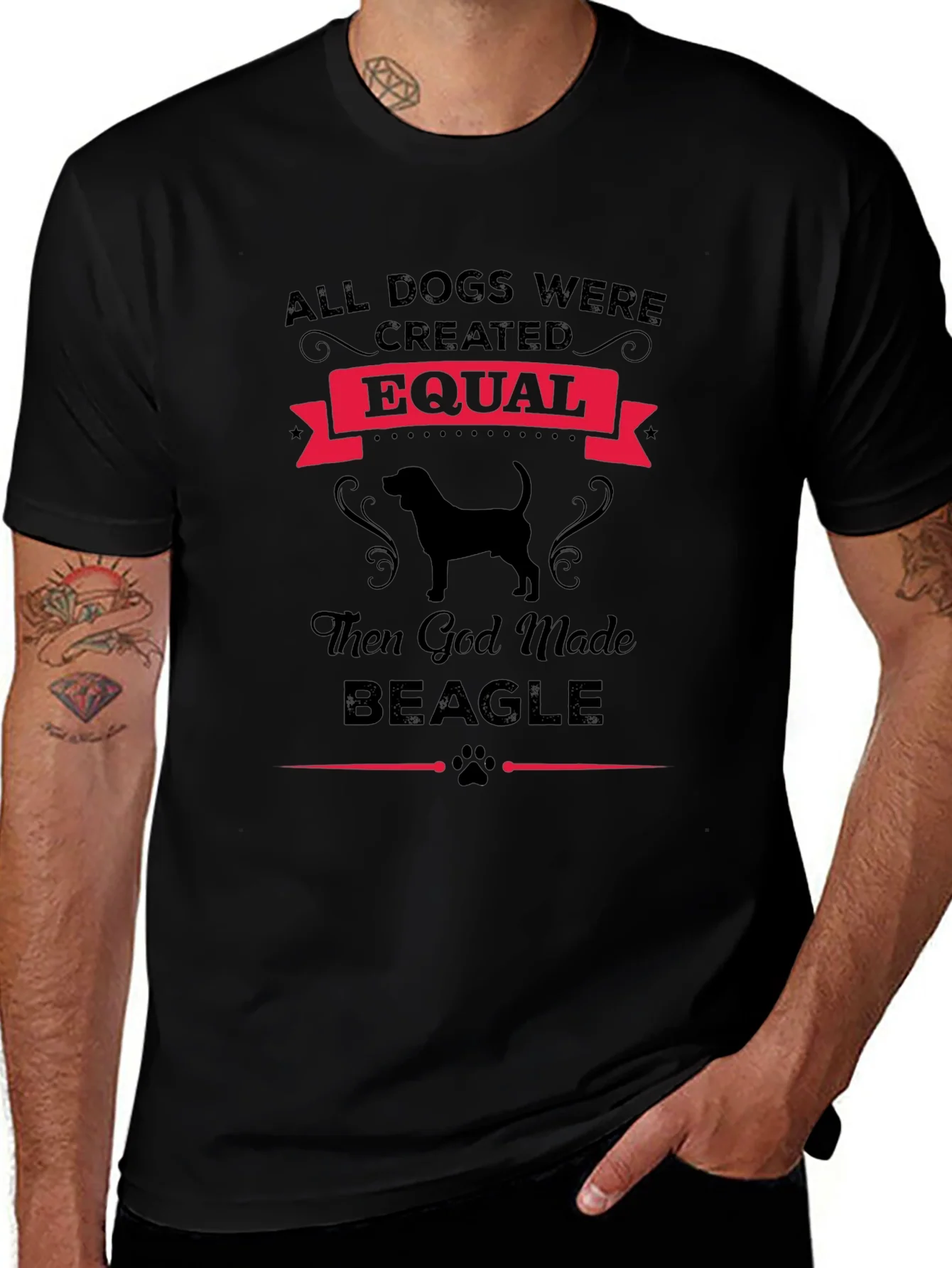 All Dogs Created Equal Then God Made Beagle T-Shirt