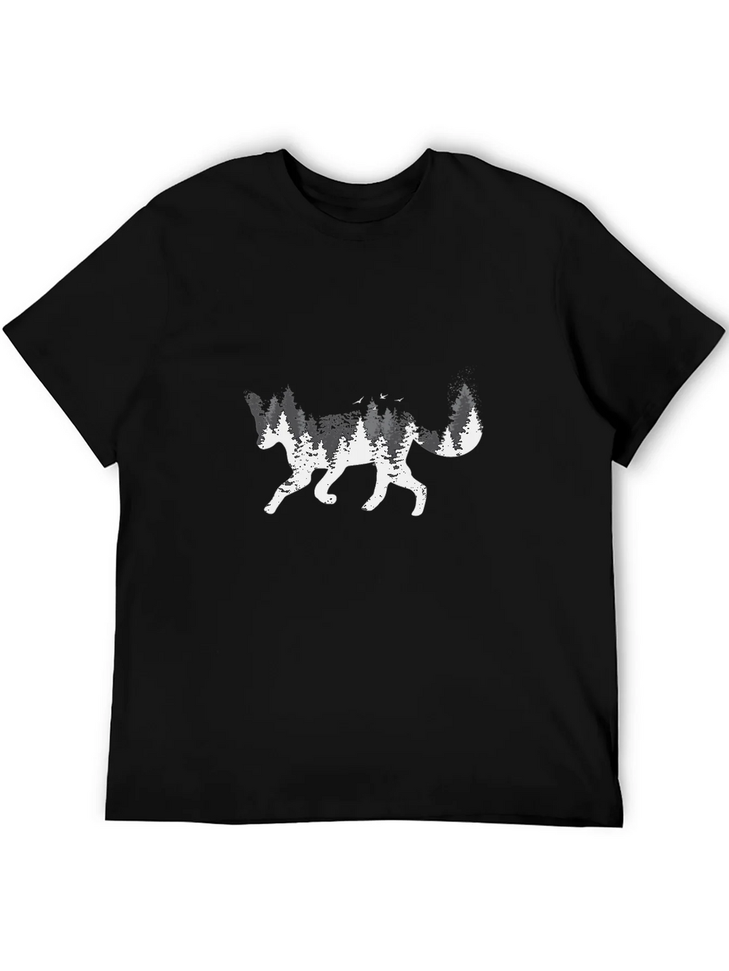 Forest Fox Graphic T-Shirt - Black