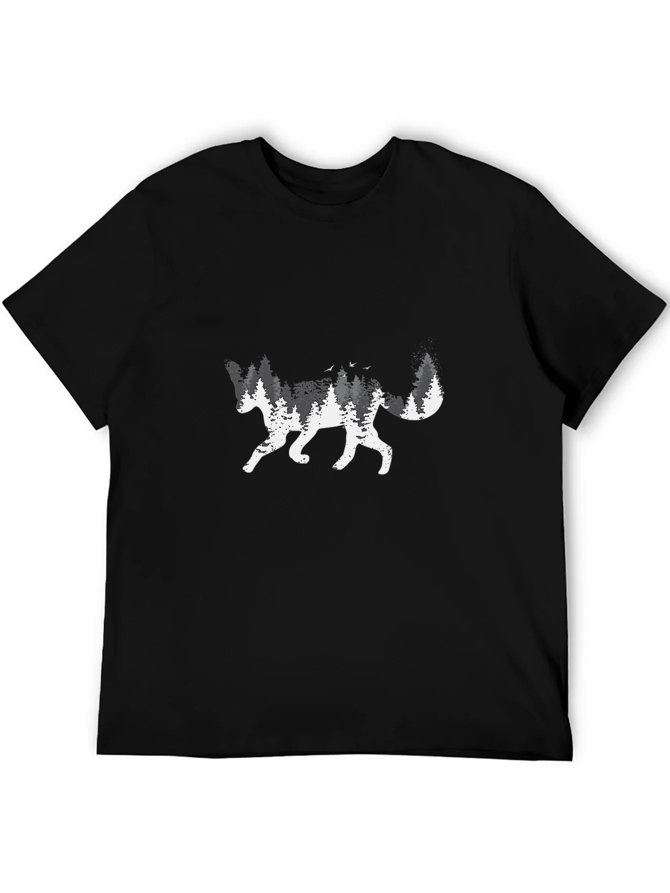 Forest Fox Graphic T-Shirt - Black