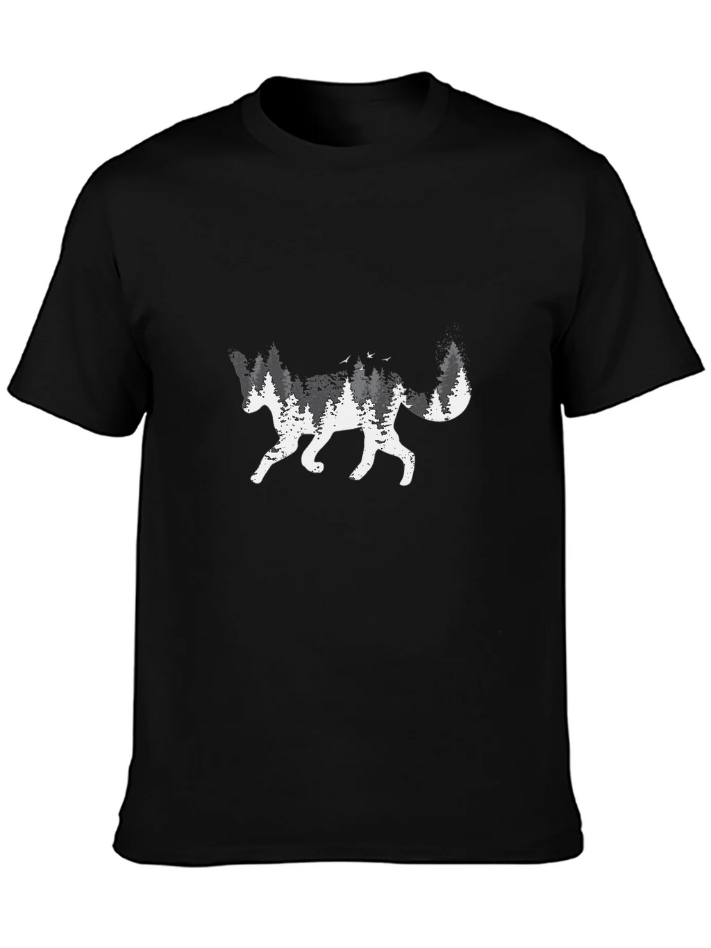 Forest Fox Graphic T-Shirt - Black