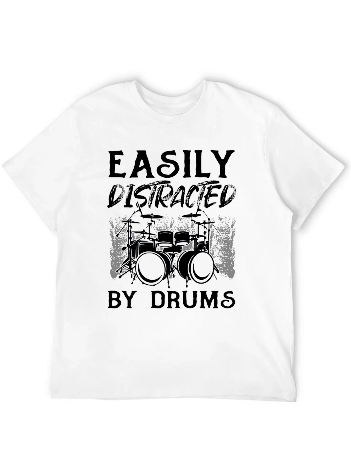 Easily Distracted By Drums Graphic Tee - Black