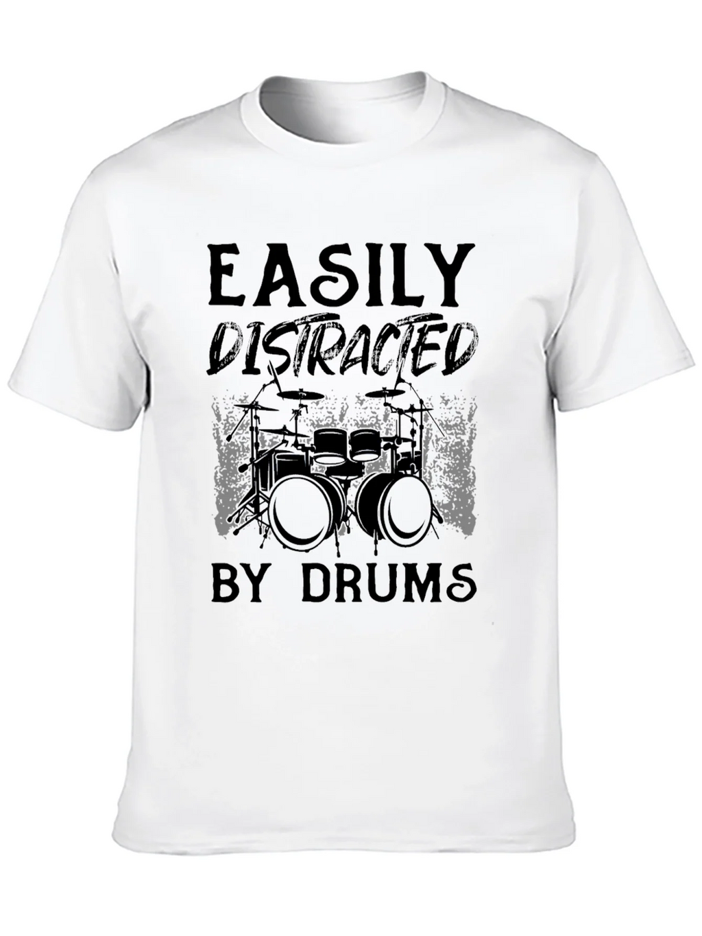 Easily Distracted By Drums Graphic Tee - Black