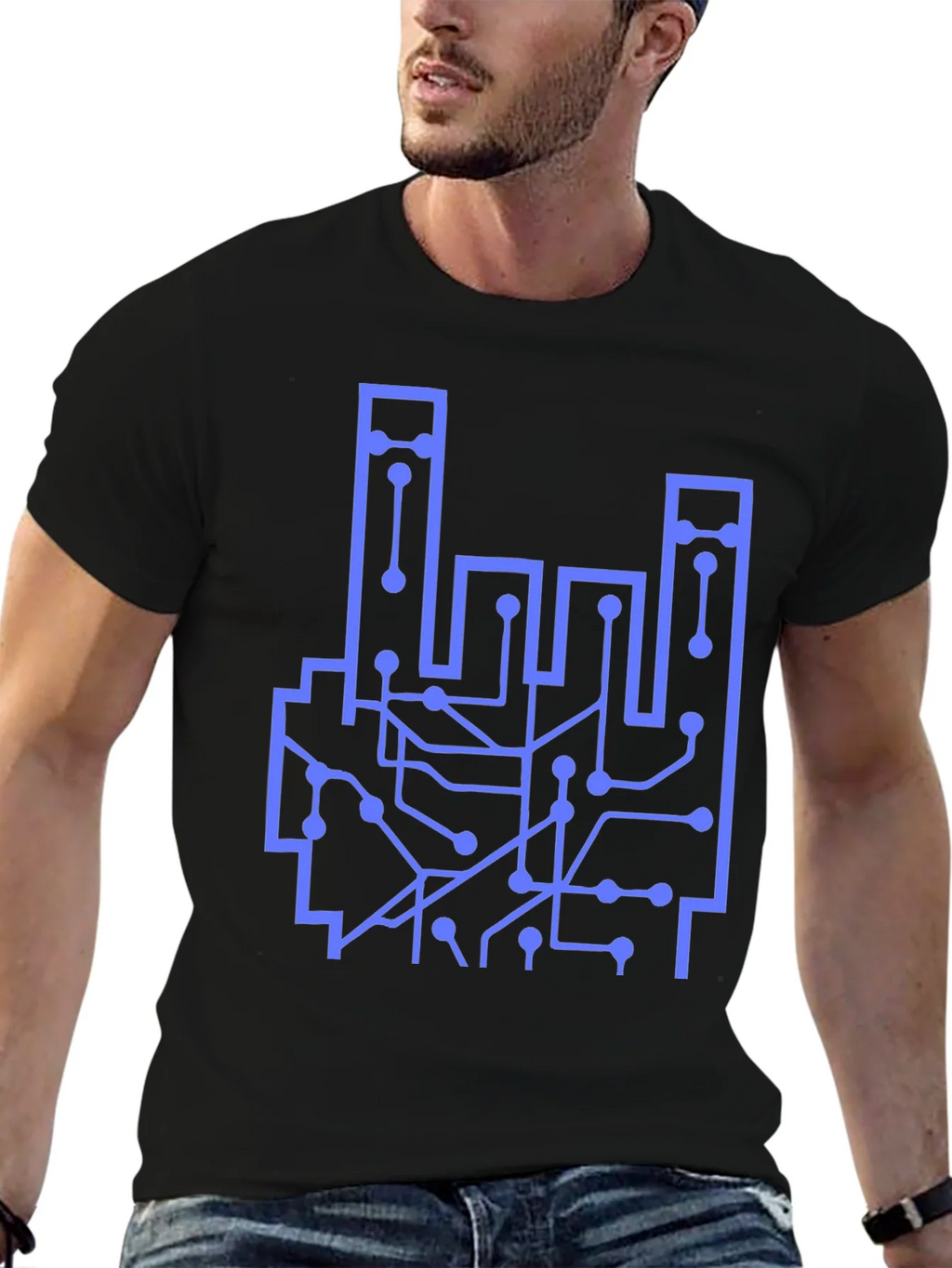 Circuit Board Hand Graphic T-Shirt