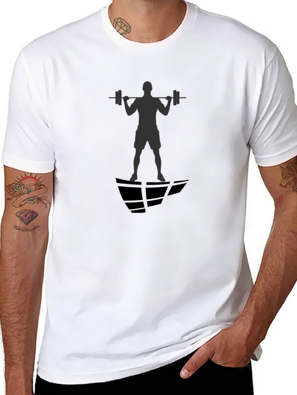 Gym Silhouette Graphic Black T-Shirt