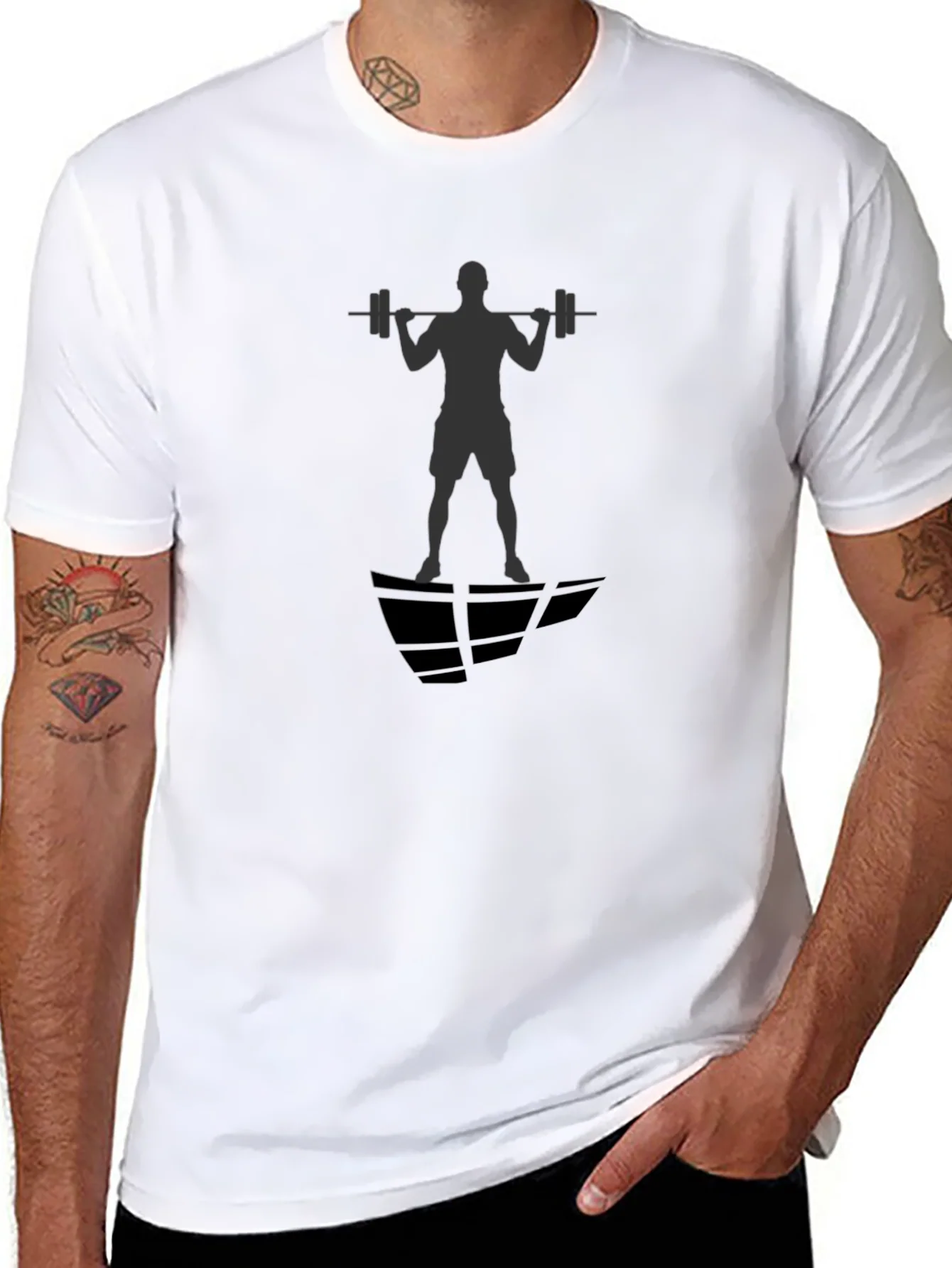 Gym Silhouette Graphic Black T-Shirt