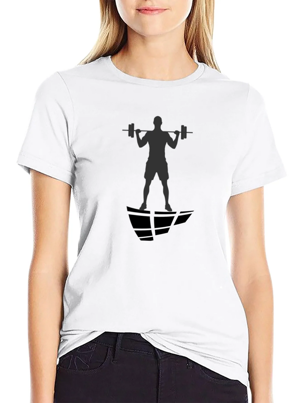 Gym Silhouette Graphic Black T-Shirt