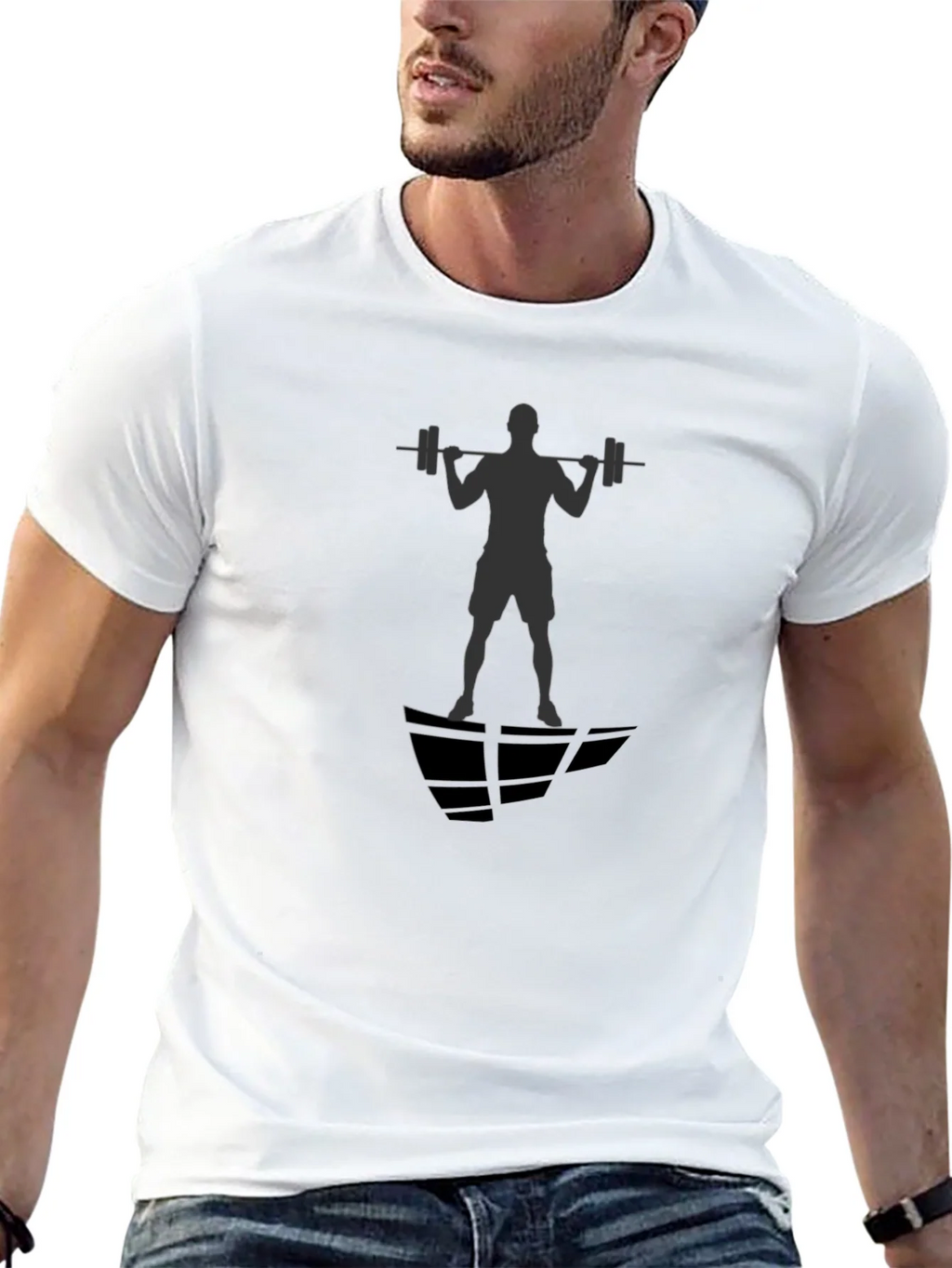 Gym Silhouette Graphic Black T-Shirt