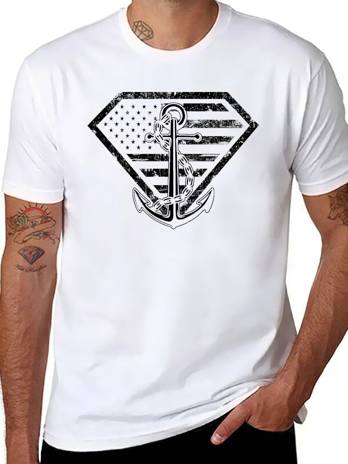 Patriotic Anchor Graphic T-Shirt