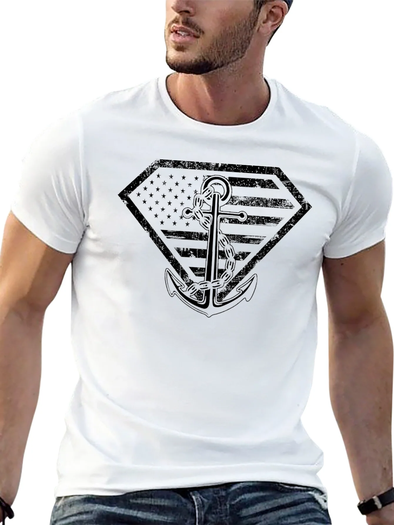 Patriotic Anchor Graphic T-Shirt