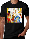 Geisha Kiss Graphic Tee - Unique Art T-Shirt