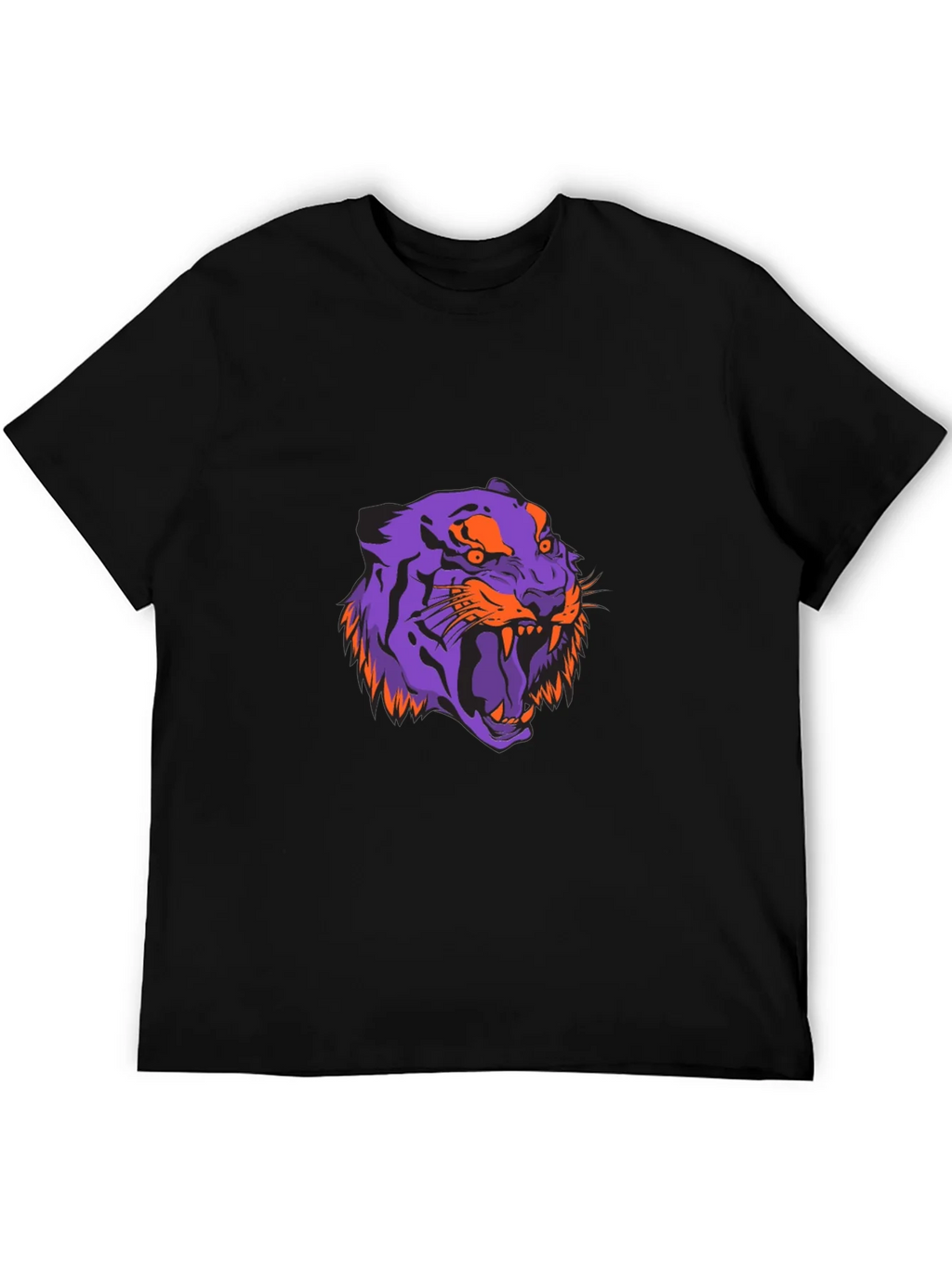 Bold Tiger Graphic Tee - Black Cotton Blend