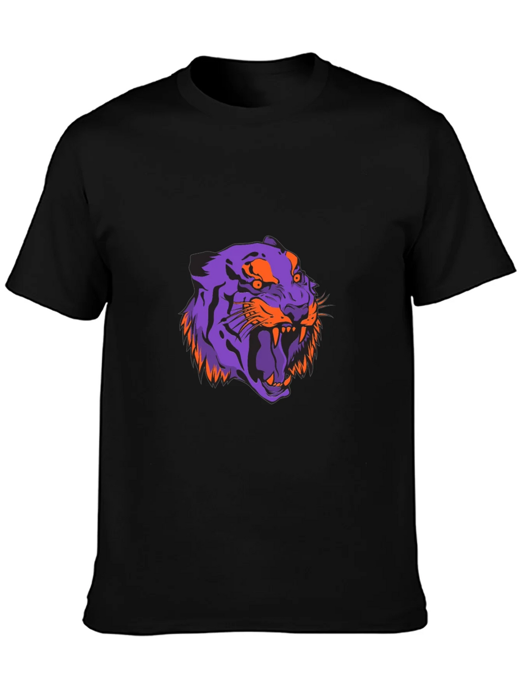 Bold Tiger Graphic Tee - Black Cotton Blend