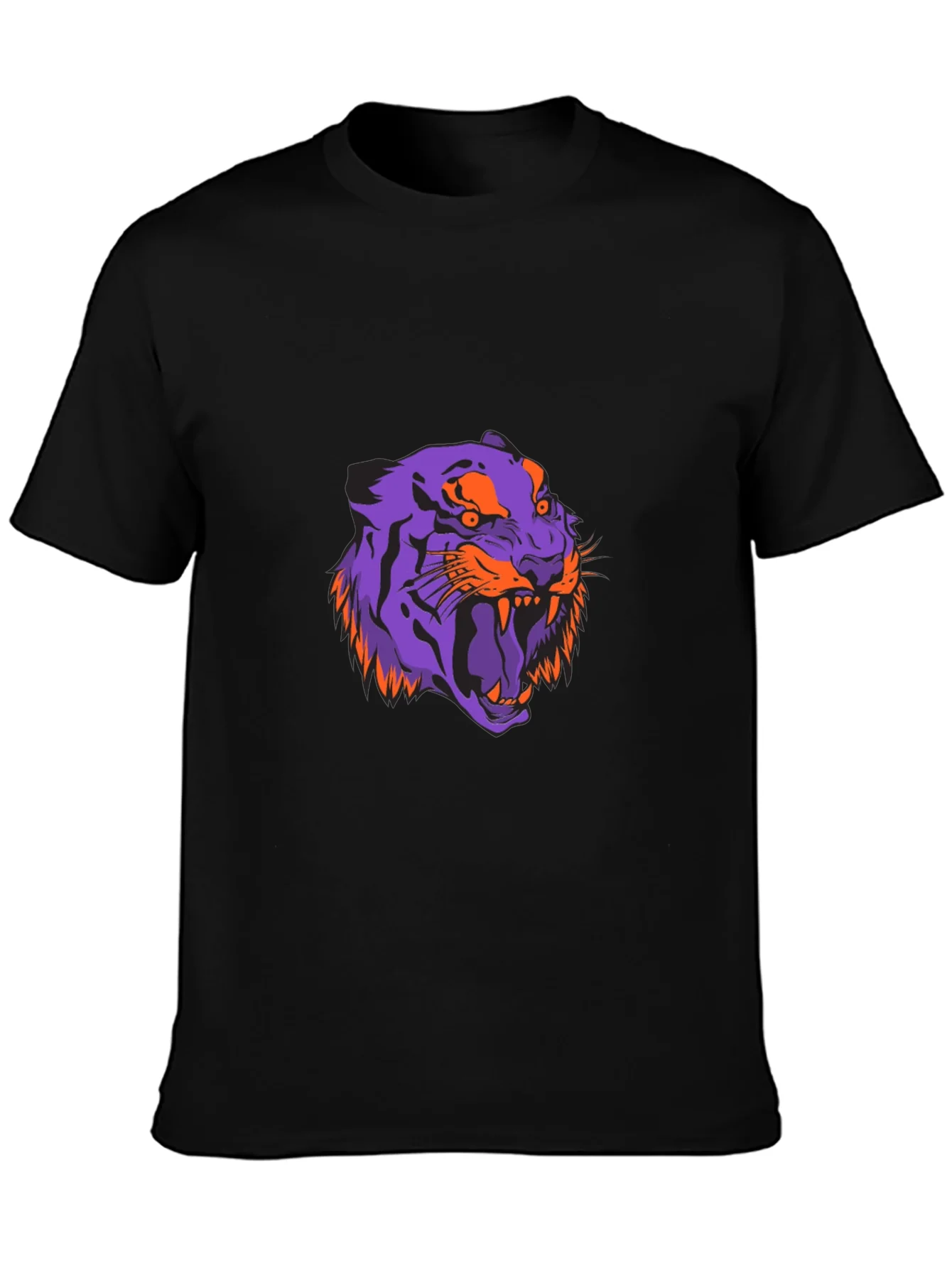 Bold Tiger Graphic Tee - Black Cotton Blend