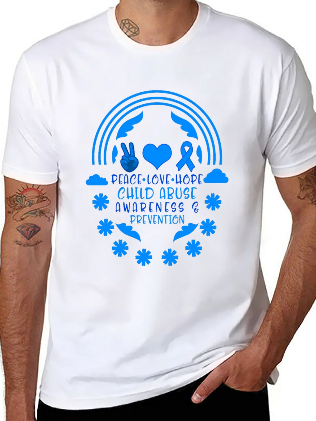 Child Abuse Awareness Tee - Peace Love Hope