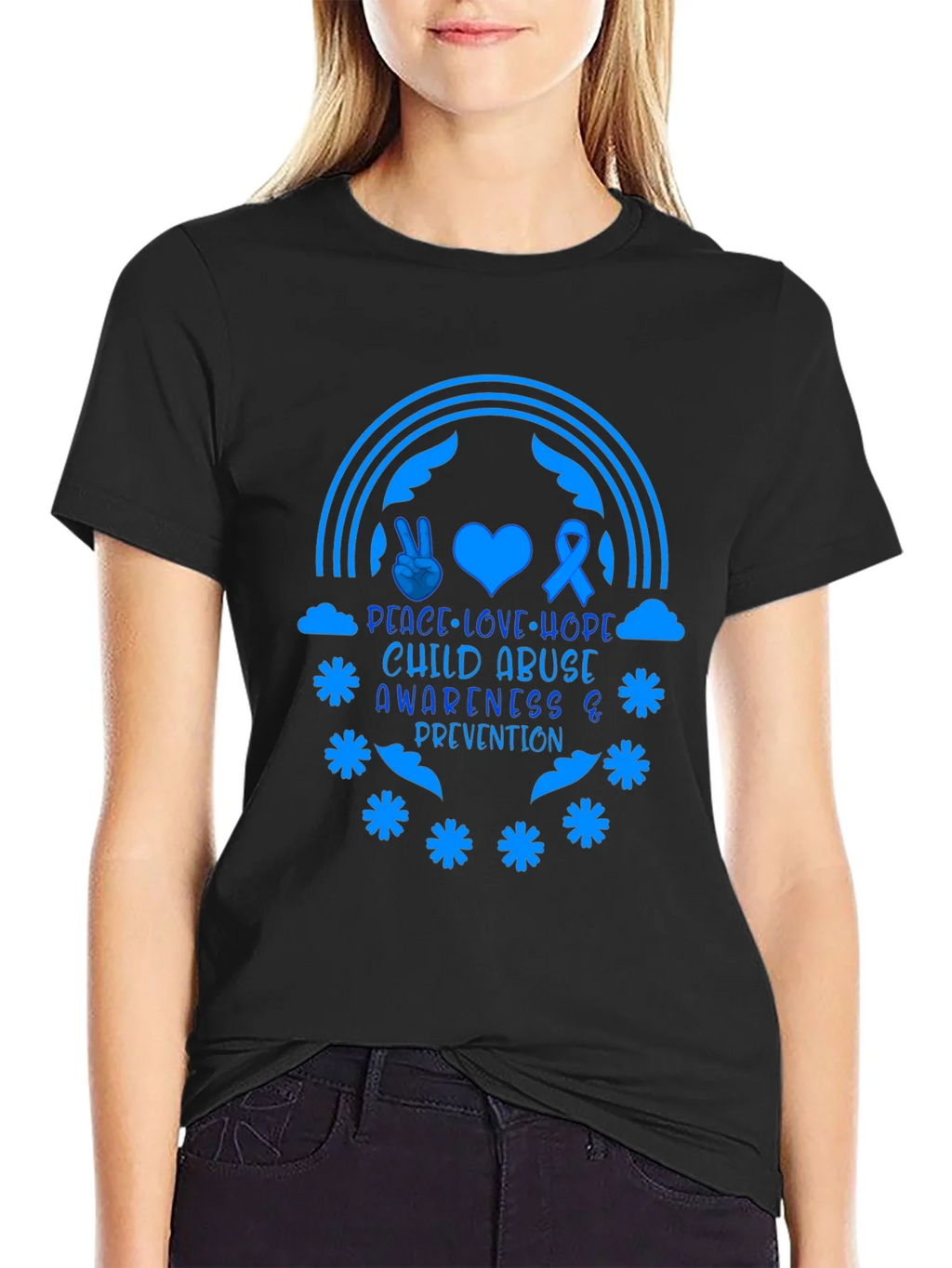 Child Abuse Awareness Tee - Peace Love Hope
